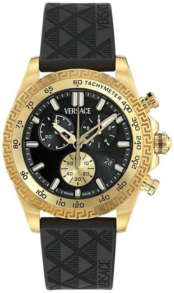 Versace Herreur VE9K00224 Chrono X Sort/Gummi Ø44 mm
