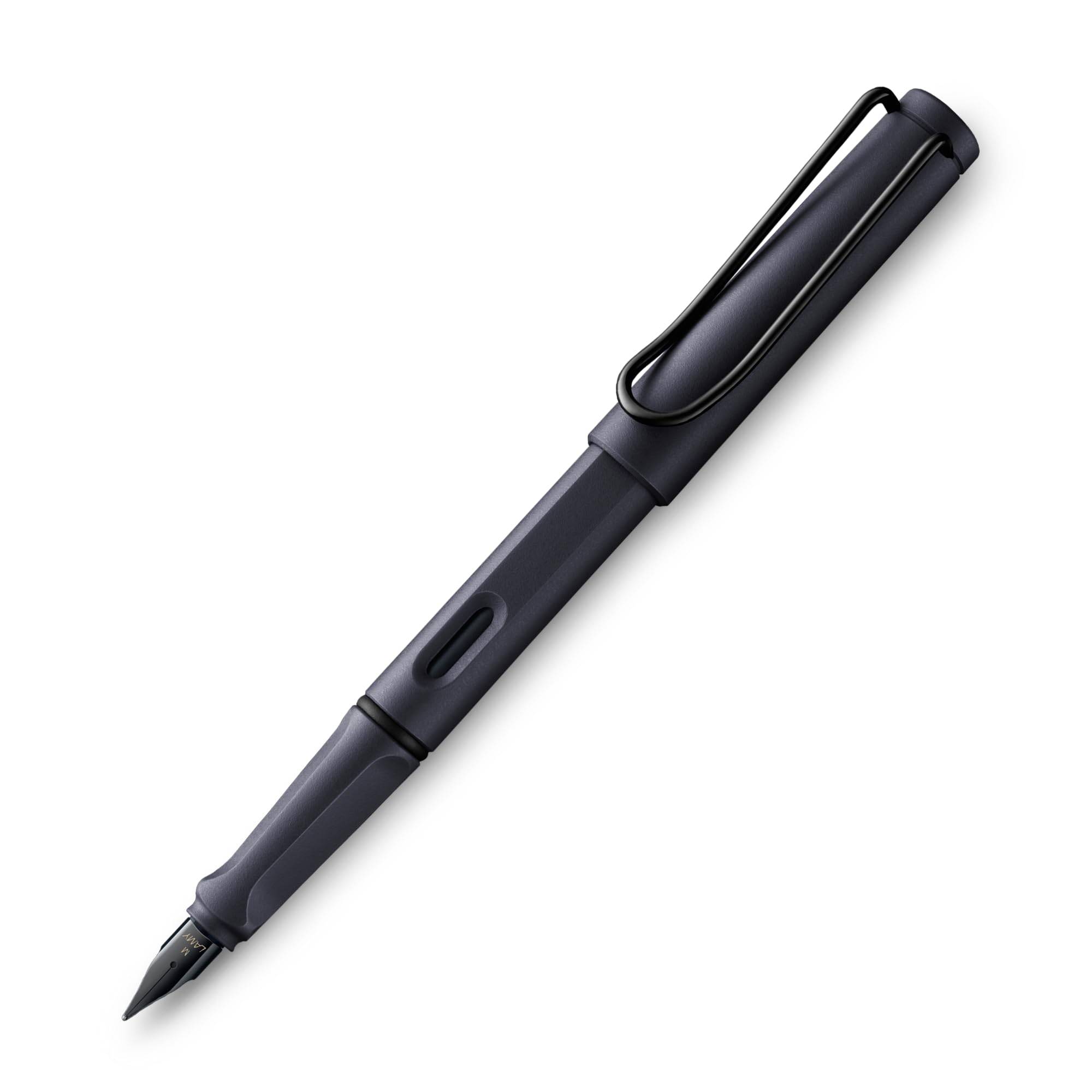 LAMY EF Extra Fine Fountain Steel Officially Imported Pen, Safari, Black, L0E2-EF,