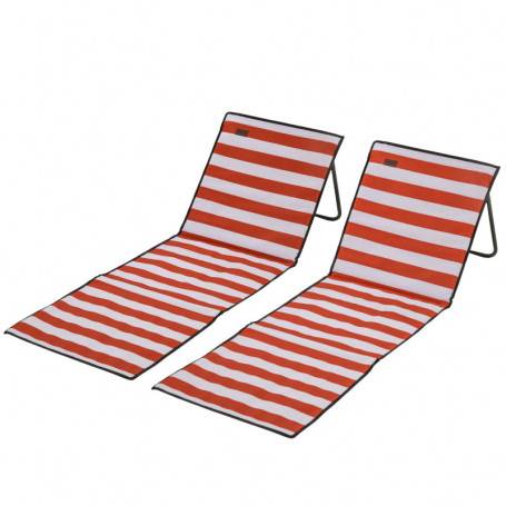 Fällbar Solstol Röd 142 x 51 x 40 cm Stålram
