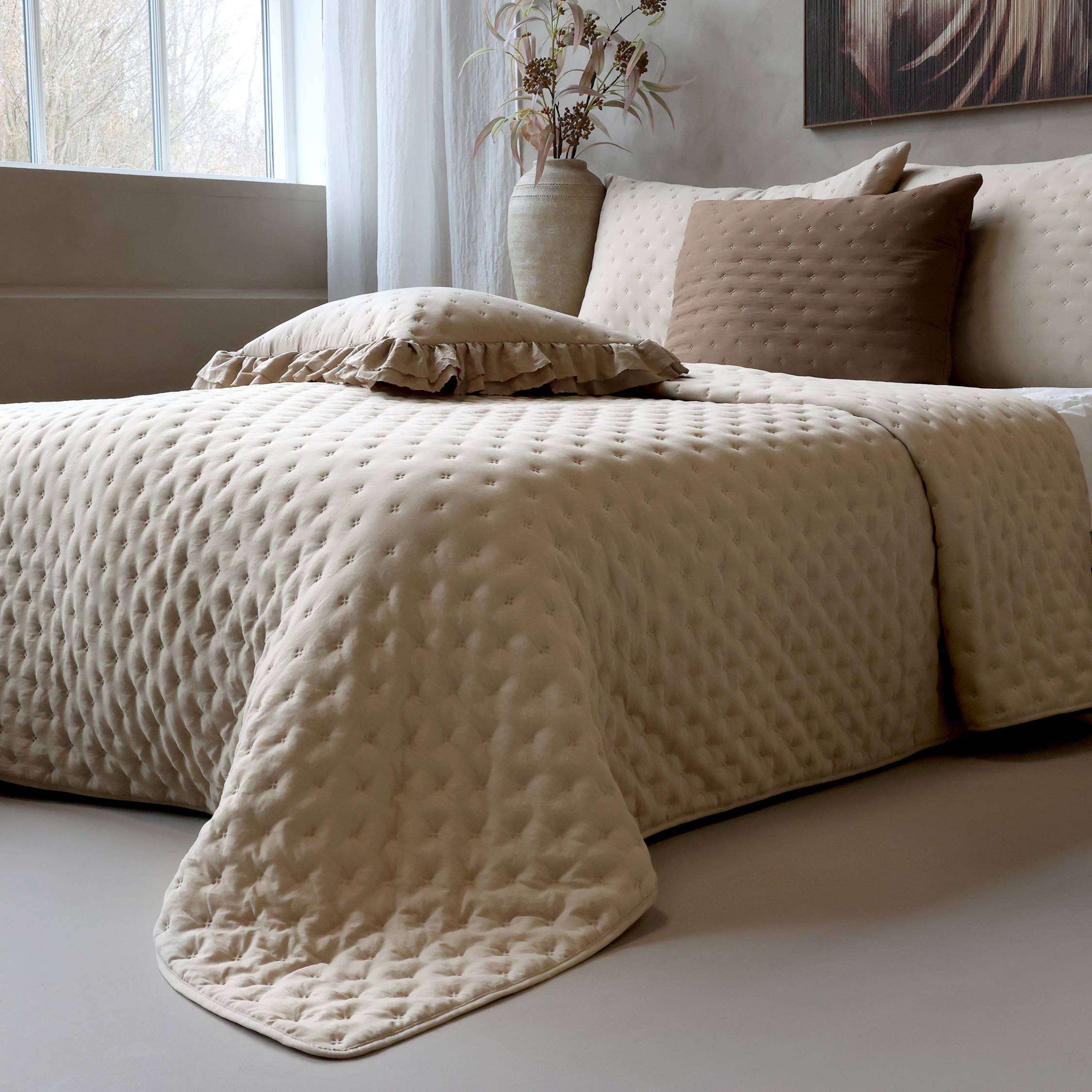 Chic Antique, Aix, Soft Sengetæppe, L260/B240 cm., Hør.