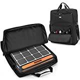 HODRANT Bärbar Solpanel Väska Kompatibel med Jackery Solar Saga 60W 100W 100X 200W, Vadderad Solpanel Väska med Axelrem, Dubbellagers Reseväska för 2 Batteri Moduler