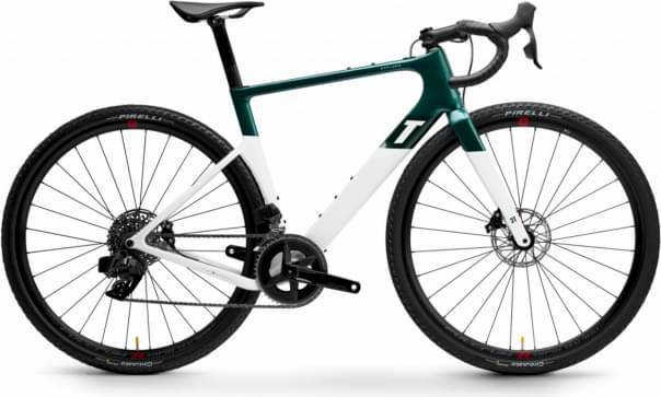 3T Exploro RaceMax Rival AXS 2X12 700c 2023 - SRAM Rival AXS 2x12sp - Fulcrum Rapid Red 900, 700c, 22mm internal width, tubeless ready, (upgrade to 3T Discus 45|40, 45|32) - 015 / 61 / Emerald-White