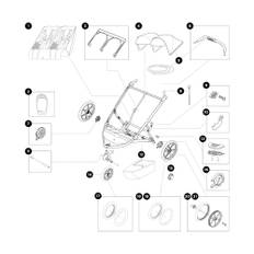 Thule Urban Glide 2 Double Reservdelar 21 Art.nr 1500054549 16" Rear Wheel - Left - Thule Urban Glide 2 (2020-X)