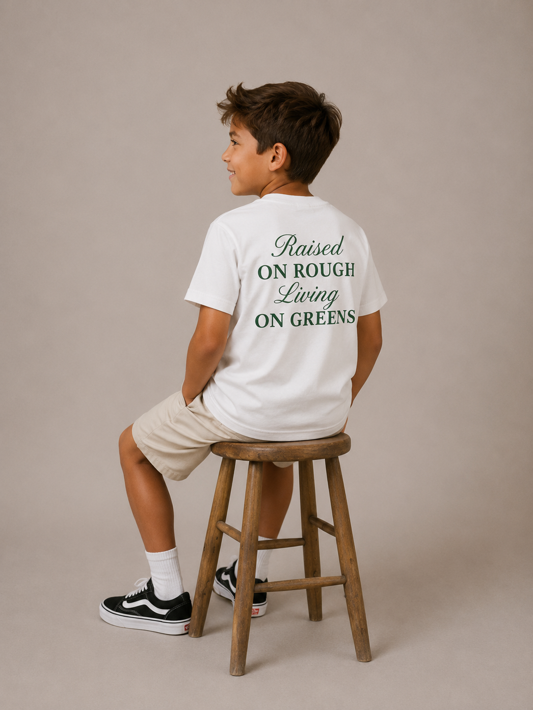 Raised on rough living on greens - Kids tee - White / 110-116 cl