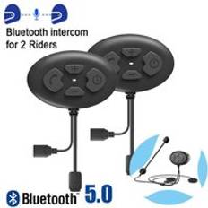 För 2 ryttare hjälm intercom motorcykel bluetooth 5.0 headset intercomunicador med fm radio trådlös walkie talkie interphone