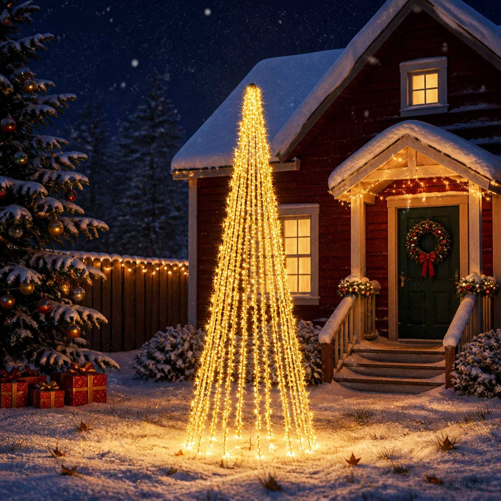 vidaXL Julgransbelysning med 12 LED-lampor 1608 LED-lampor Varmvit