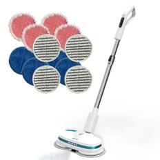 PowerGlide hard floor cleaner - White - includes extra floor cleaning & polishing Pads and 4 Scrubbing Pads