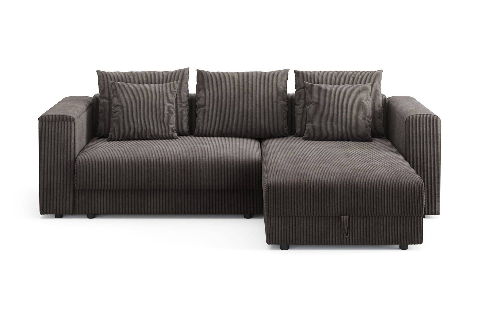 Andrarum Bergen Extra djup Framåtbäddad 3-sits Bäddsoffa med Divan och Bäddmadrass i Memoryskum Tvättbar klädsel - Brun Manchester Tyg