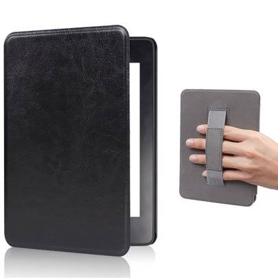 Enfärgat material Basic Pad Apple Holder Case för Kindle Paperwhite Slim Cover Lätt PU-läder Smart Cover med automatisk viloläge och väckning för Pape - Svart (Multi-size)