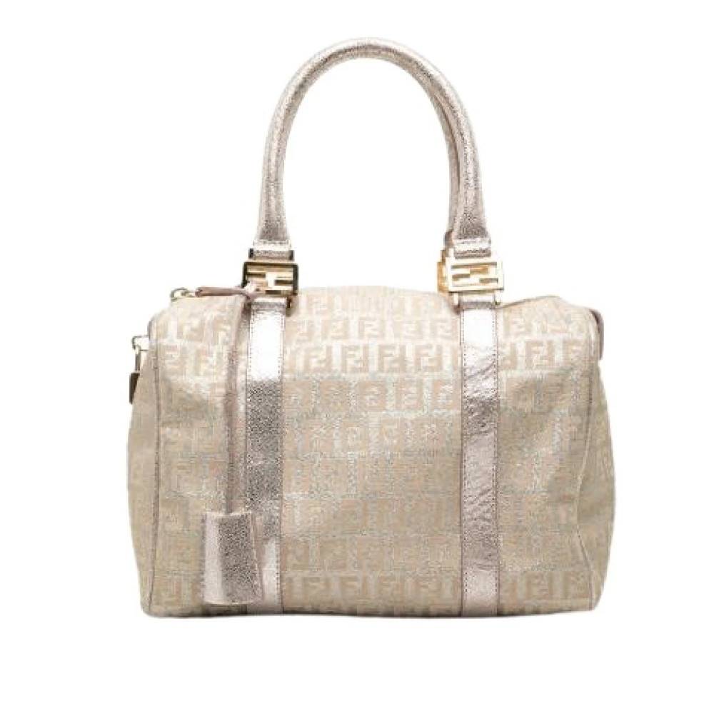 Fendi Vintage Pre-owned Boston Bag - Vintage - Dame - Beige - ONE SIZE - Uld