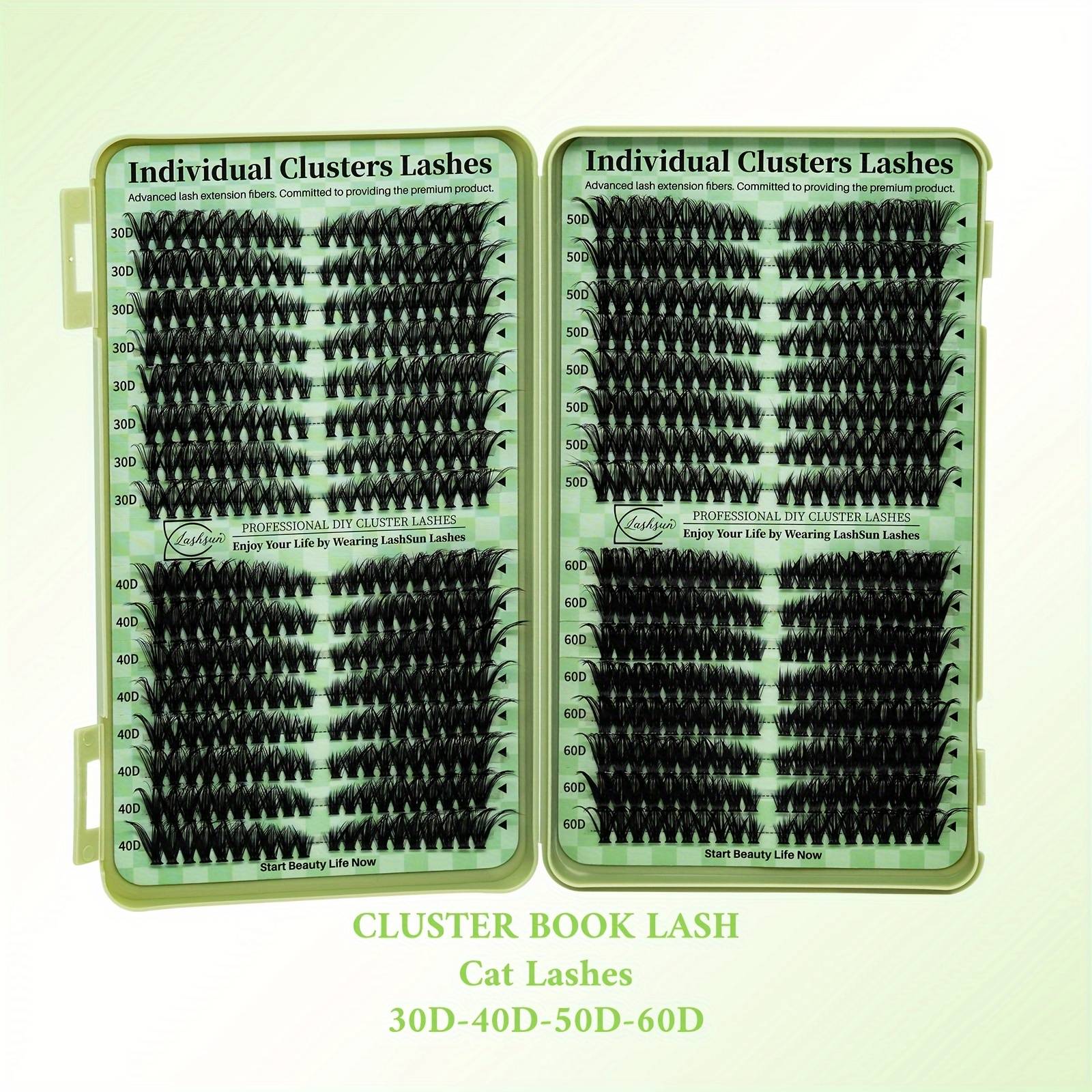 TEMU Lashsun 640/384pcs Cluster Lash Book, D Mixed 10-16mm Lash Individual Lashes Wispy Lashes Cluster Perfect For At Home