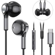USB C-hovedtelefoner til Samsung Galaxy S23 Ultra S22 S21 FE S20 A53 A54 USB C-hovedtelefoner med mikrofon In-ear-hovedtelefoner med kabelhovedtelefon USB Type