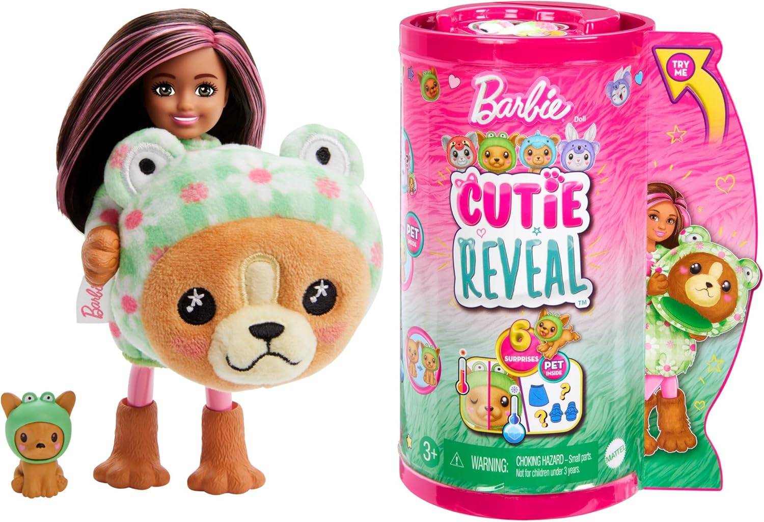 Barbie Dukke Cutie Reveal Chelsea Frø Kostume & 6 Overraskelser 13 Cm