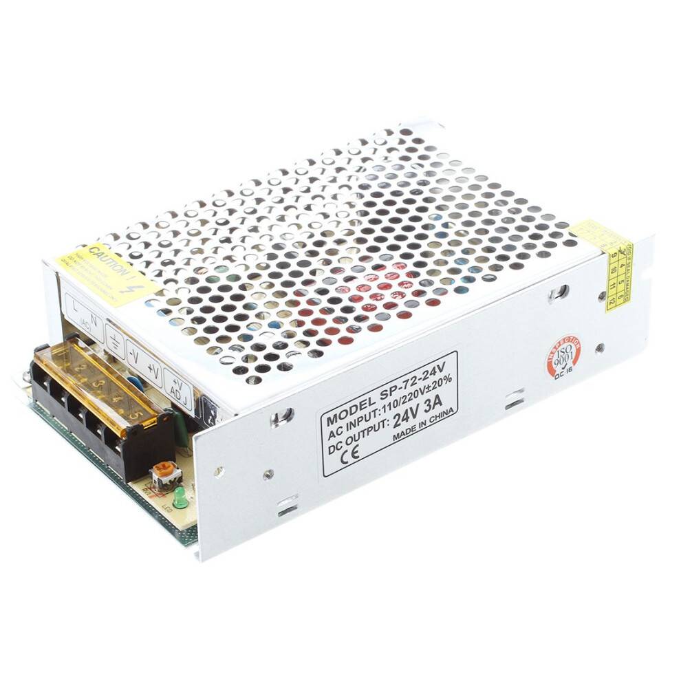 AC 110/220V 24VDC 3A 72W Power Supply Transformer for LED Flexible Strip Lamp