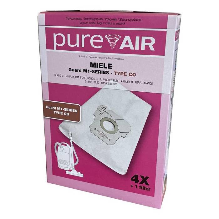 Miele Guard M1 fleece støvsugerposer 4 stk. + filter (uorg).