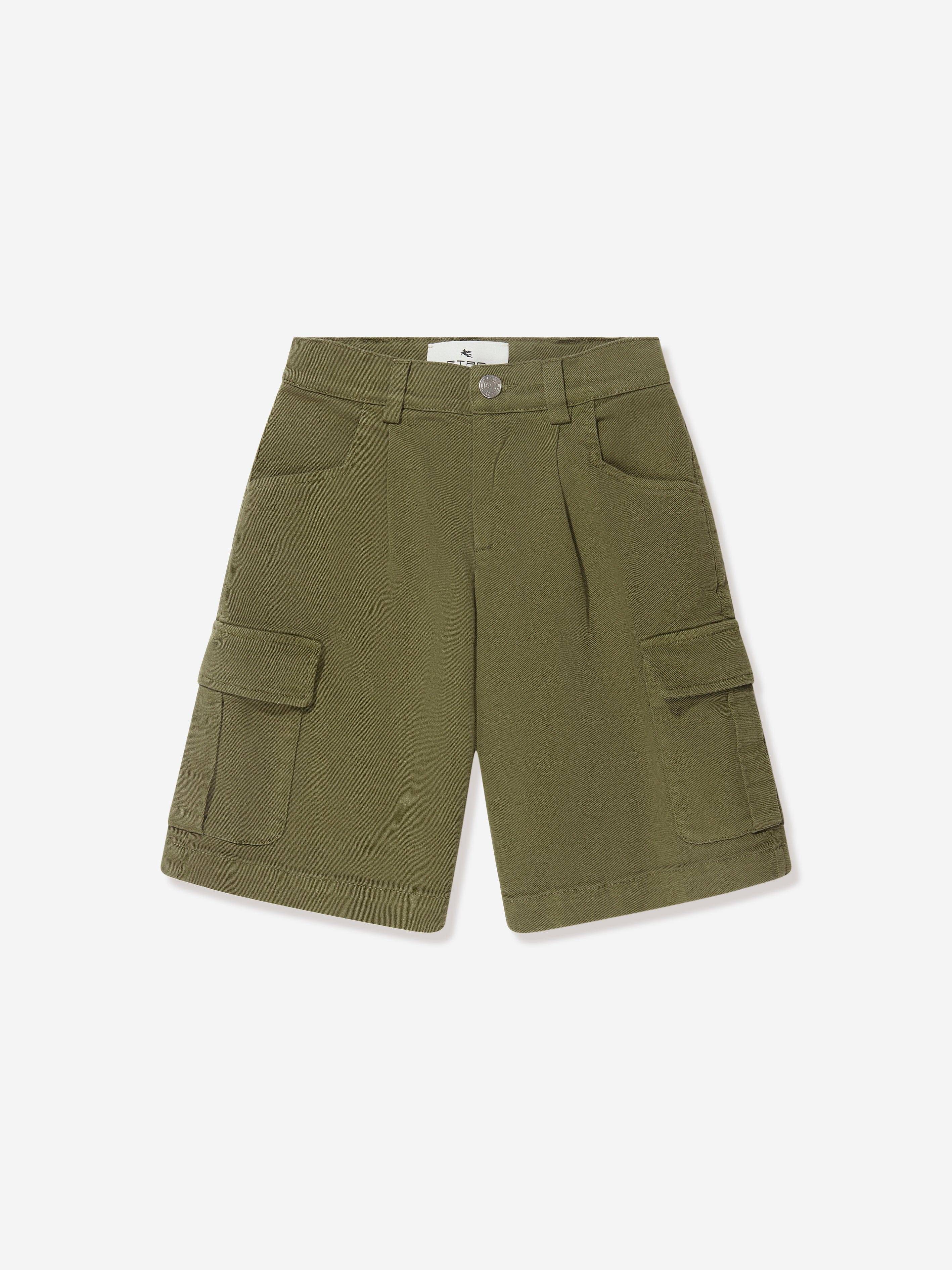 Etro Boys Cargo Shorts in Green - Green / 16 Yrs (16 Yrs)