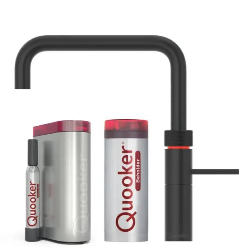 Quooker Fusion Square sort 5i1, inkl. Pro3 beholder & Cube køler