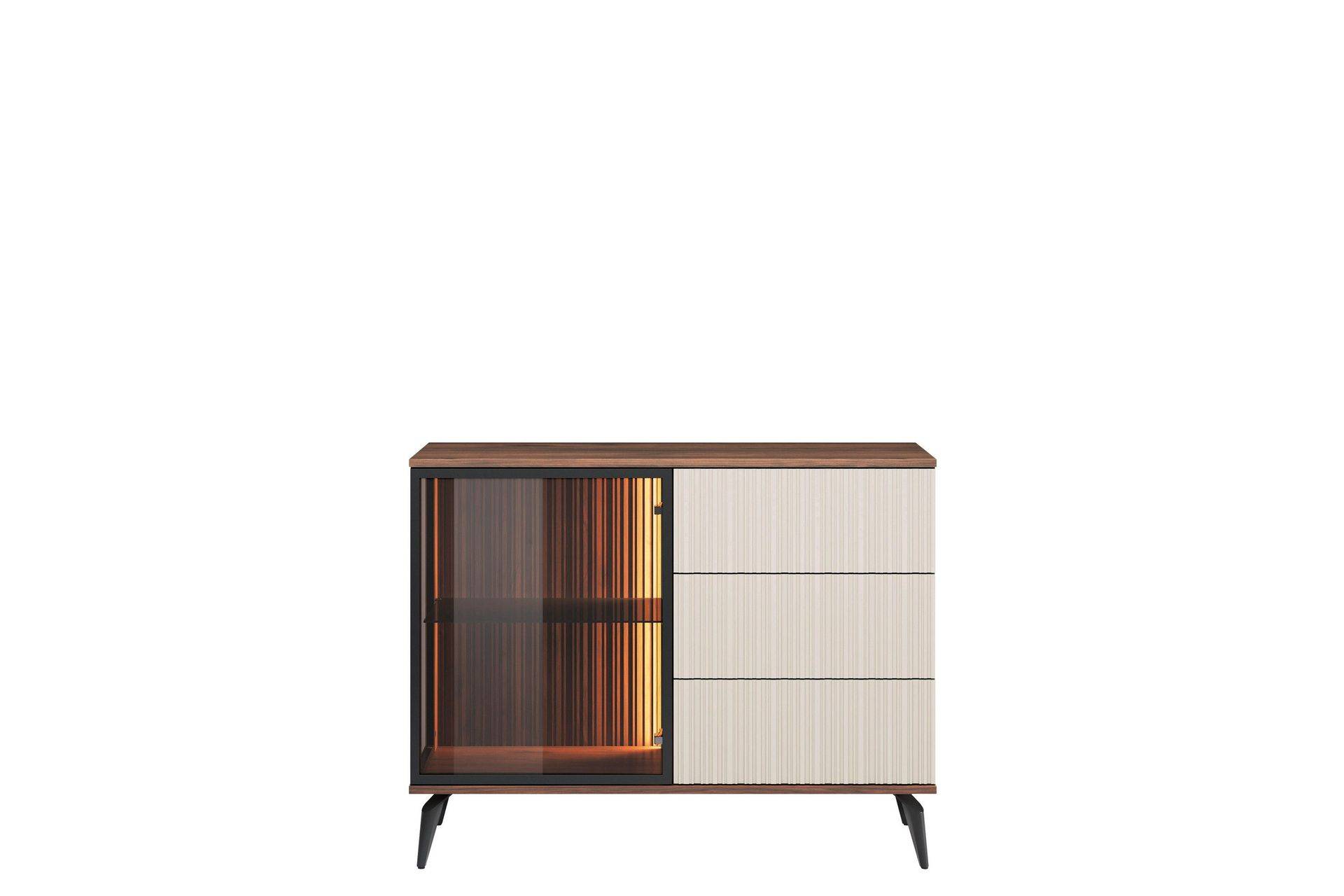 Akinari Byrå 103 cm - Brun/Beige Brun,Beige