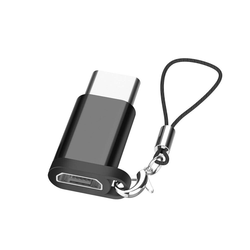 Usb-adapter usb c till micro usb-omvandlare kabel typ c-adapter usb 3.1 för macbook samsung galaxy s9 s8 huawei p10 p9 otg-adapter - Svart