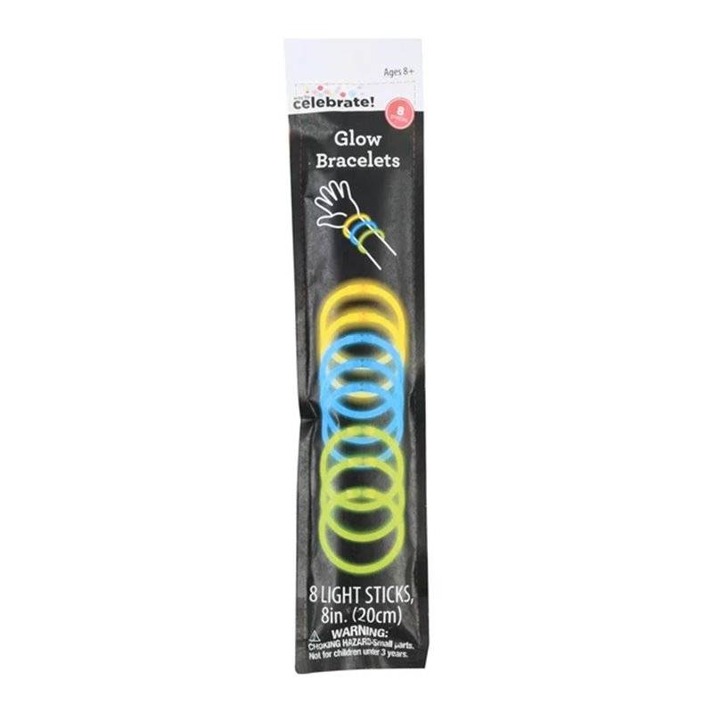 12 stk. Knæklys Armbånd Regnbuefarver 20,3 cm