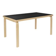 Artek - Aalto Table 82B, Black linoleum top, Natural lac - Matbord - Alvar Aalto