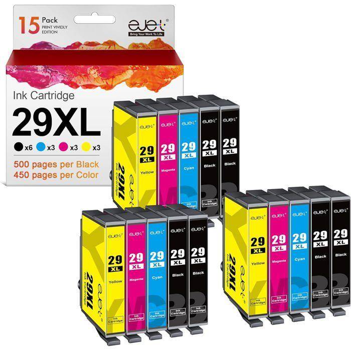 Cartouche d'Encre - ZIG-ZAG TERRITOIRES - 29XL - 12 pièces - Compatible Epson - Impression de qualité