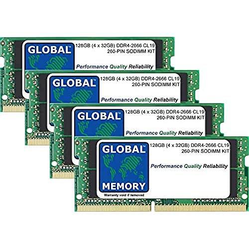 128GB (4 x 32GB) DDR4 2666MHz PC4-21300 260-PIN SODIMM MINNE RAM KIT FÖR 27 TUM RETINA 5K IMAC (2019/2020)