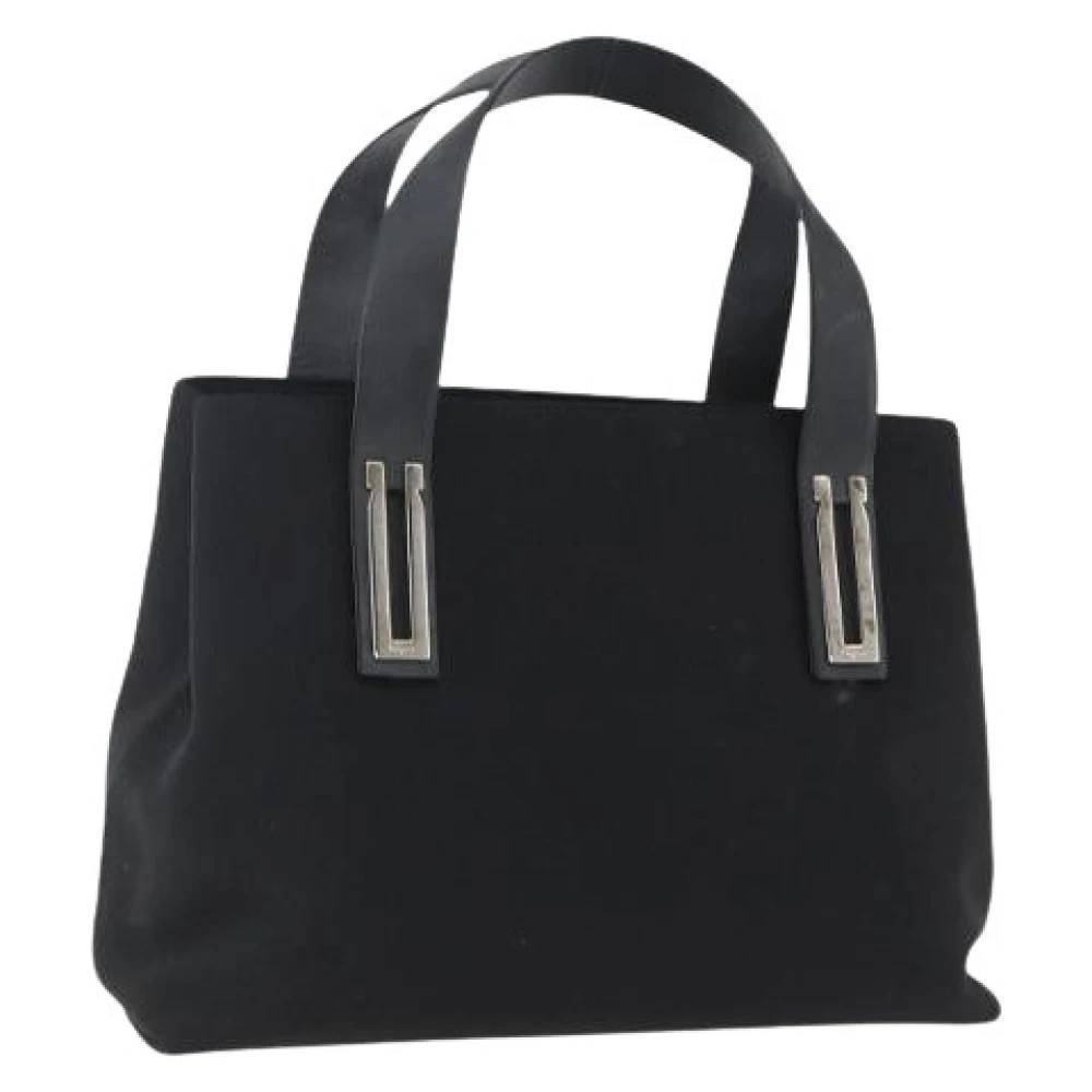 Salvatore Ferragamo Pre-owned Pre-owned Canvas Håndtaske - Vintage - Dame - Sort - ONE SIZE - Tyl