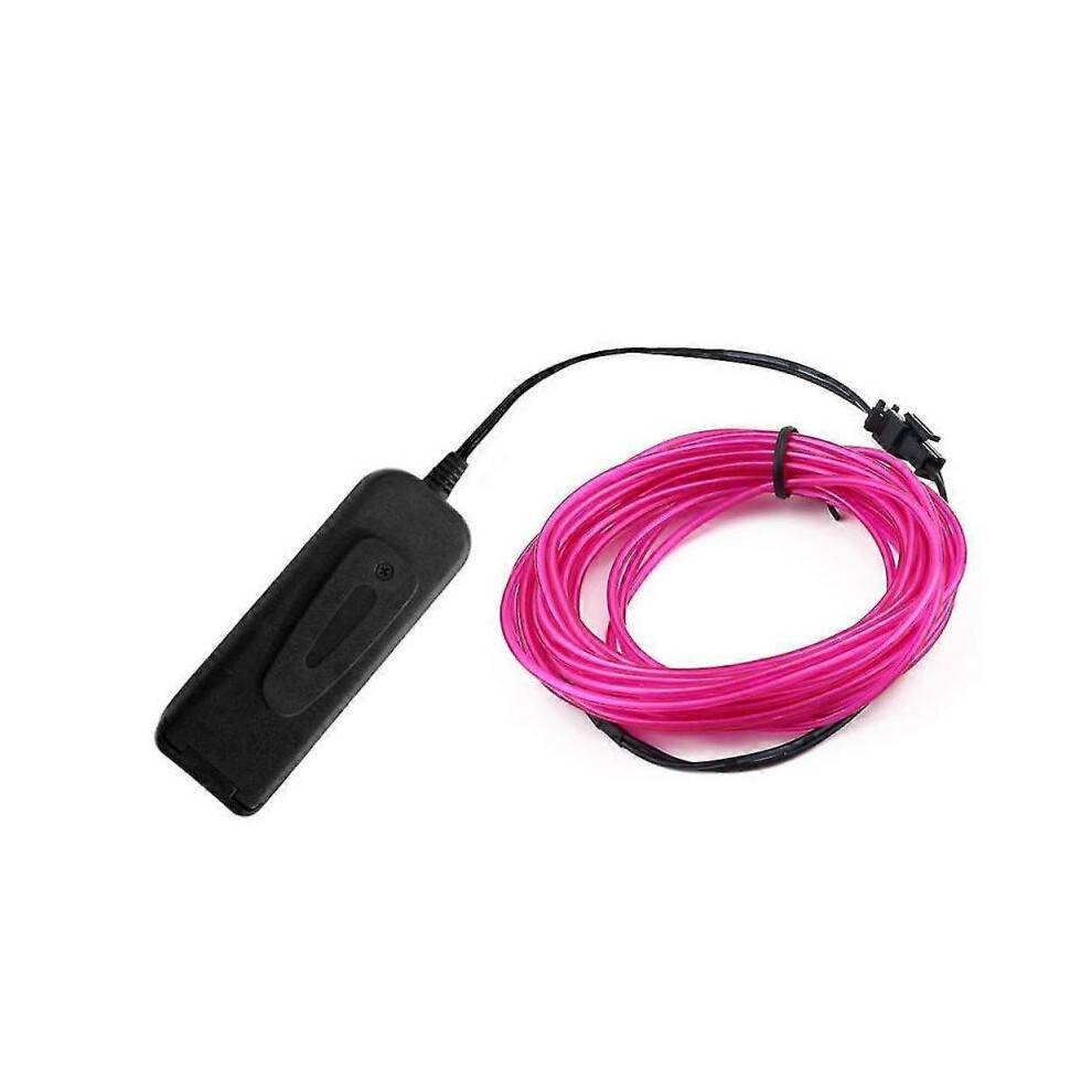 (1M, purple) Glow El Wire Cable Led Neon Christmas Dance Party Diy Costumes Clothing Luminous-pink