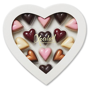 Xocolatl Hvid Hjerteæske med 14 fyldte chokoladehjerter