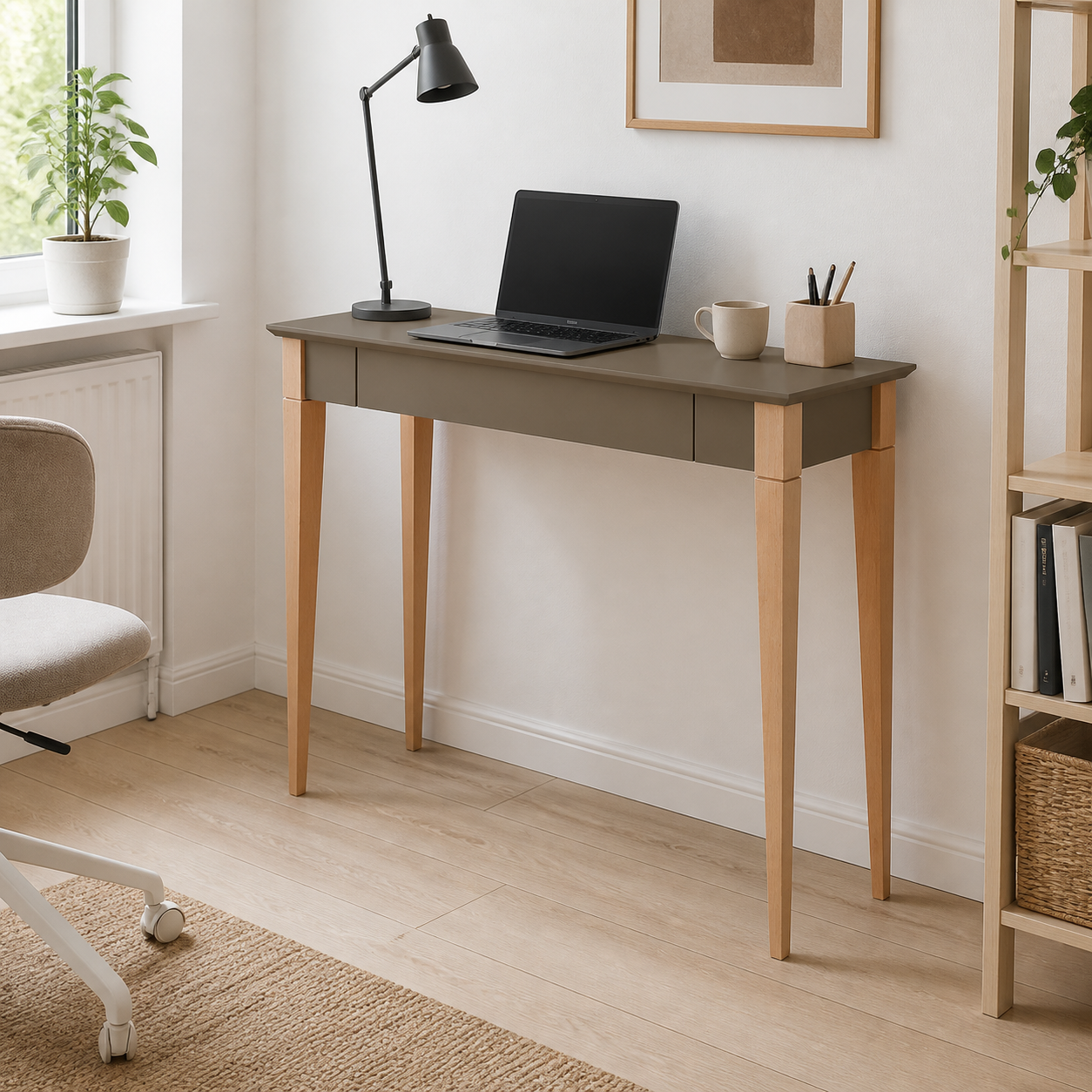 Skrivebord MIMO 105 cm, brun/natur