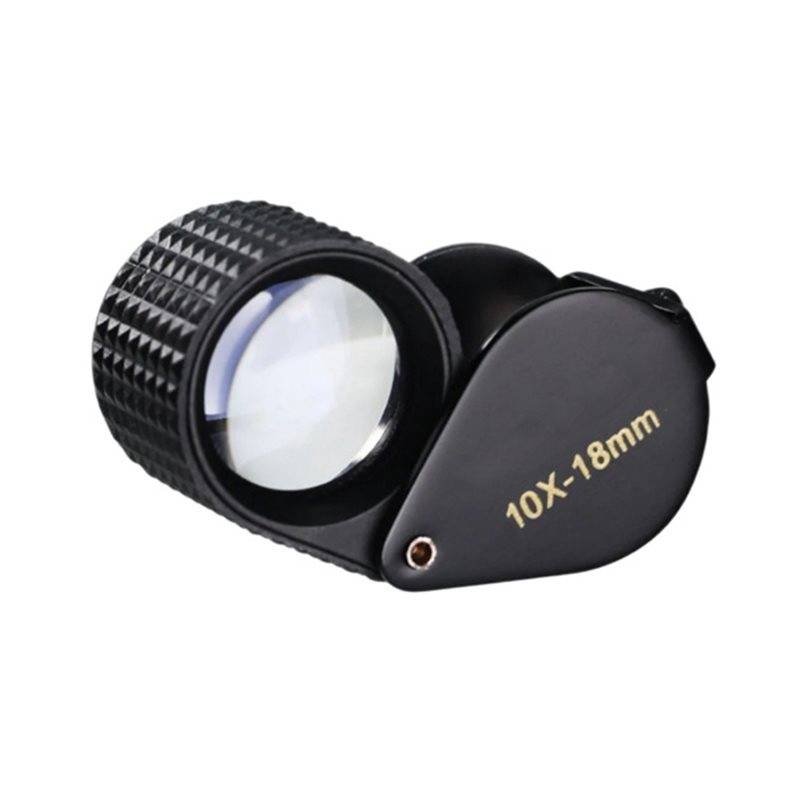 CMHI-Foldable Loupe Magnifier Jewelers Loupe 18Mm Triplet Glass Lens Jewelry Magnifying Glass Magnifier 10X