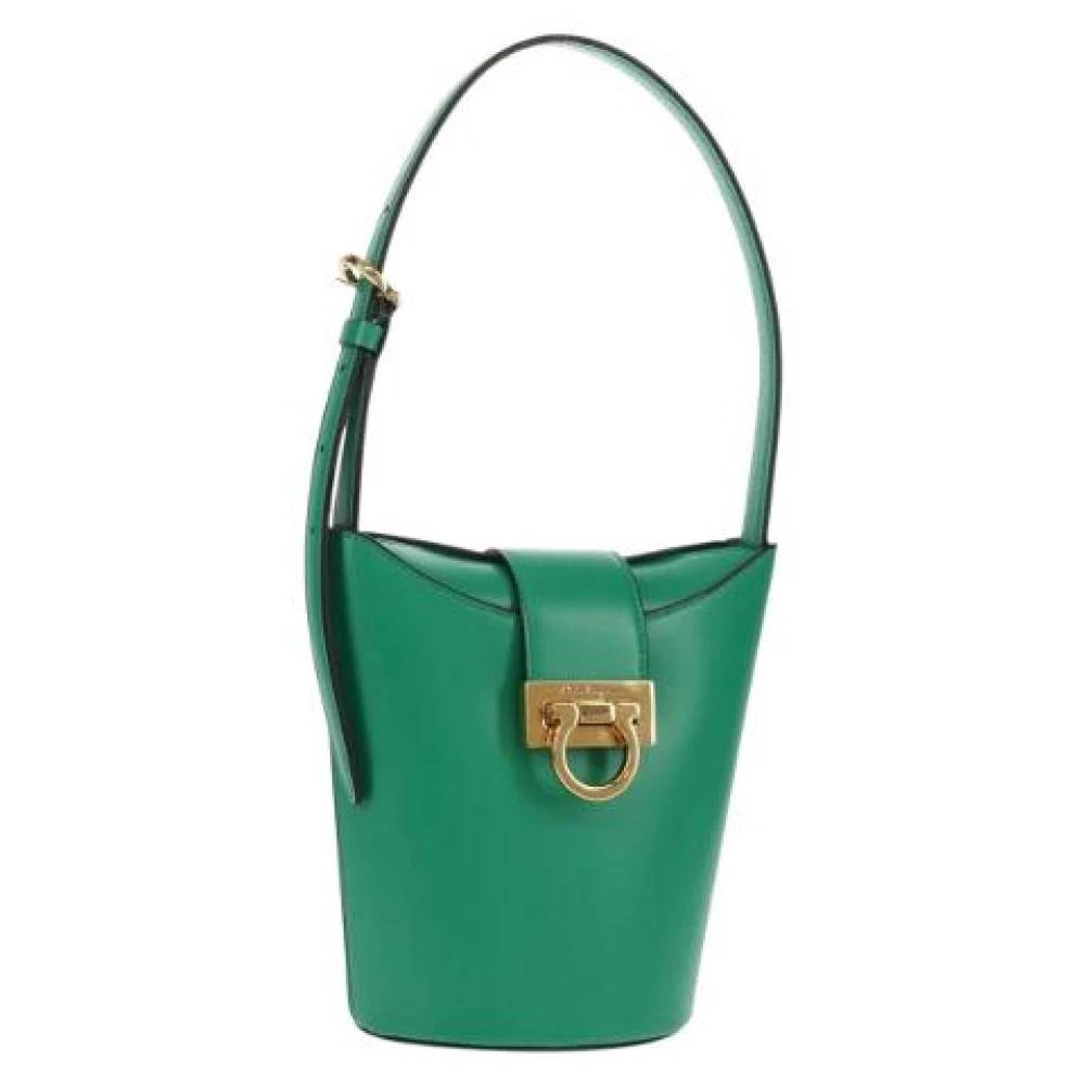 Salvatore Ferragamo Pre-owned Pre-owned Bucket Bag - Vintage - Dame - Grøn - ONE SIZE - Læder