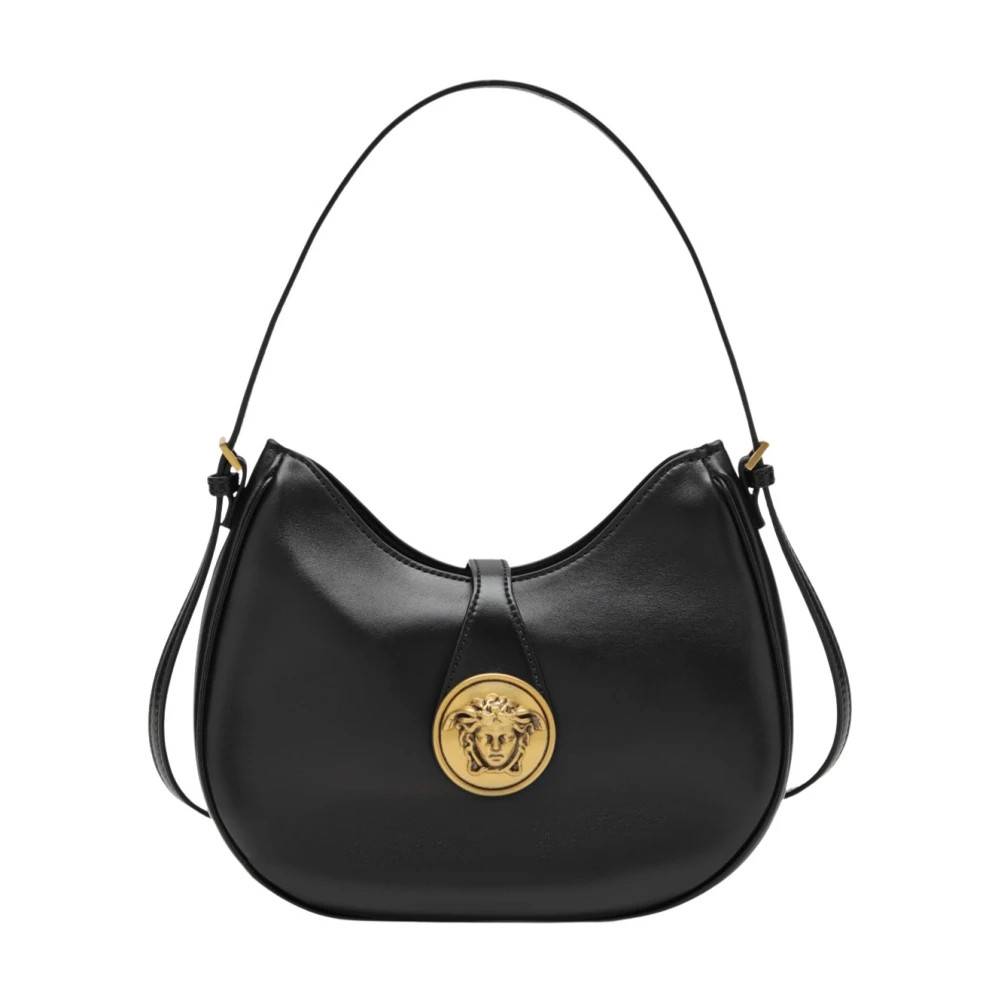 Versace Emblème Nappa Hobo Taske - Tasker - Dame - Sort - ONE SIZE - Bomuld