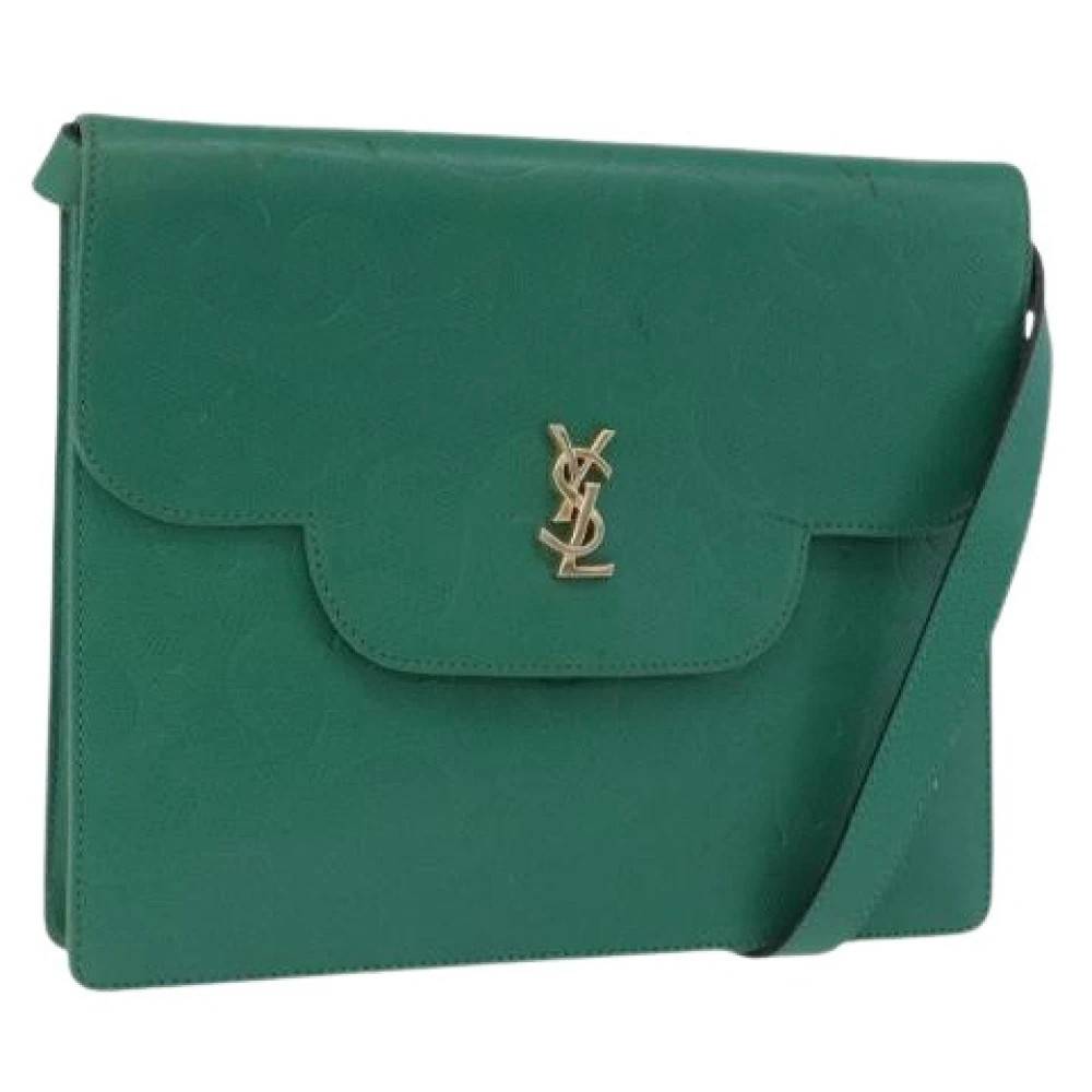 Saint Laurent Vintage Pre-owned Vintage Skuldertaske - Vintage - Dame - Grøn - ONE SIZE - Uld