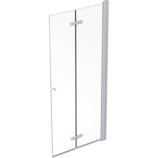 Contura Shower Space foldedør, 77 cm, højre, klart glas, aluminium profil