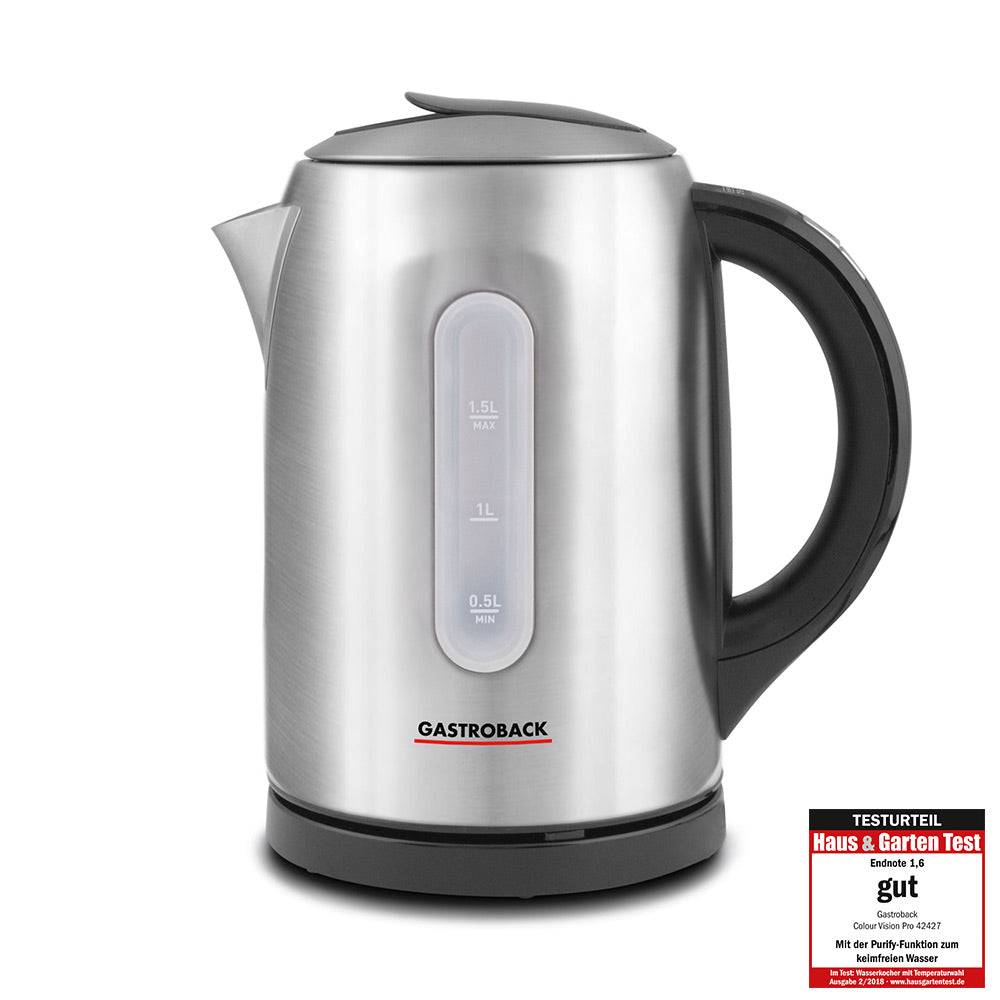 Gastroback 62427 Water Kettle Colour Vision Pro – 4-Temp Colour-Coded Indicator