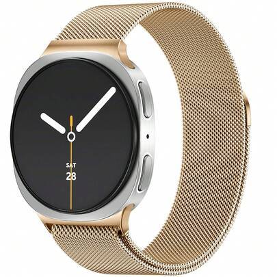 Galaxy Watch 8 40mm/44mm, Galaxy Watch 8 Classic 46mm, för Galaxy Watch Ultra-armband (2025/2024) 47mm universellt milanesiskt metallnätarmband med ma - Rosa Guld (Samsung 8:e generationen 40/44/46 mm,Galaxy Watch Ultra)