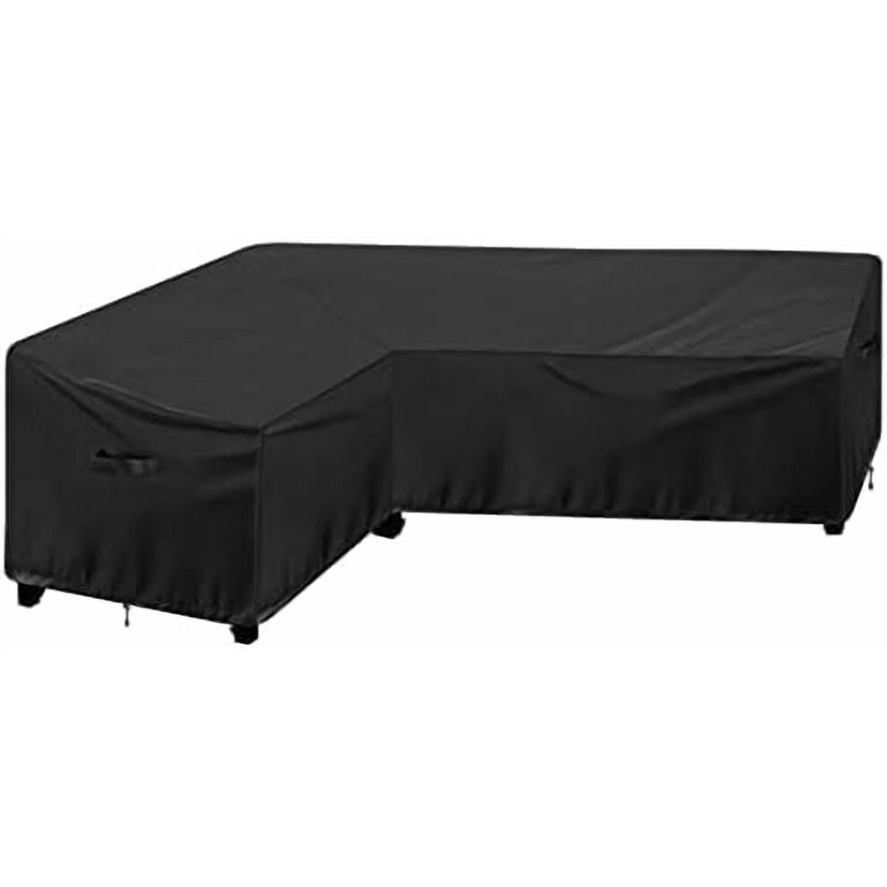 L-formet terrassesofabetræk 204 cm x 283 cm vandtæt UV-resistent