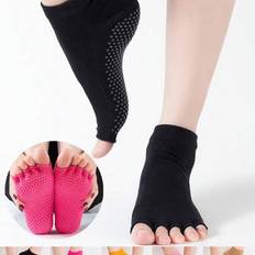 1/3 Pair Women Anti-Slip Yoga Toe Socks, Five-Toe Design - Breathable Polyester Pilates Fitness Socks, Improve Grip Strength, Breathable Sports Socks - Multicolor - 1 Pair,3 Pairs
