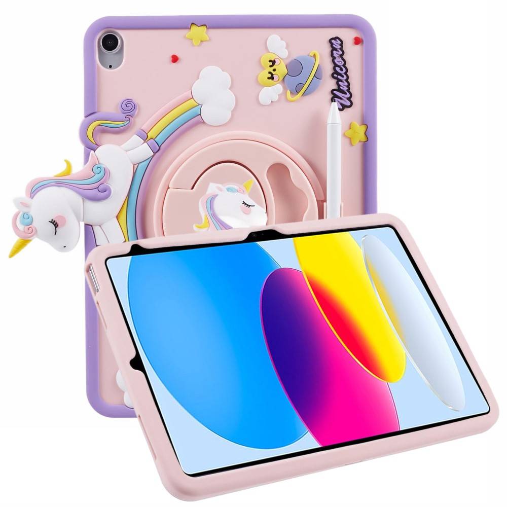 Cover Enhjørning Stand Apple iPad 11 11th Gen (2025) lyserød