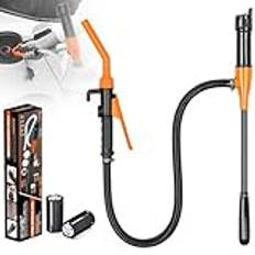 Bärbar bränsleöverföringspump, bärbar strömbatteripump för gas, lätt att använda handbränslepump bärbar batteripump för gaspump, bränsle, diesel, vattenöverföring (couleur orange)