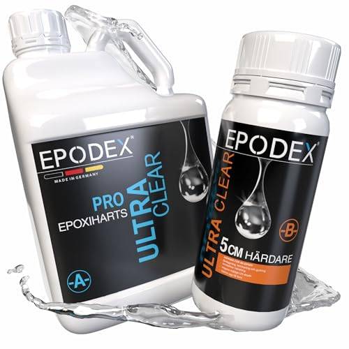 EPODEX® 2K epoxiharts | epoxi i gjuthöjd 0–5 cm | Riverbord, lampor och epoxiharts tillbehör | gjutharts | harts | harts | glasklar eller färg i 40 epoxiharts | Kvantitetsrabatt