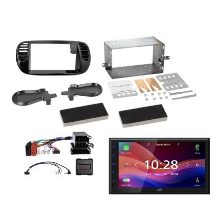 JVC KW-M695DBW bilstereopaket till Fiat 500 2007-2015