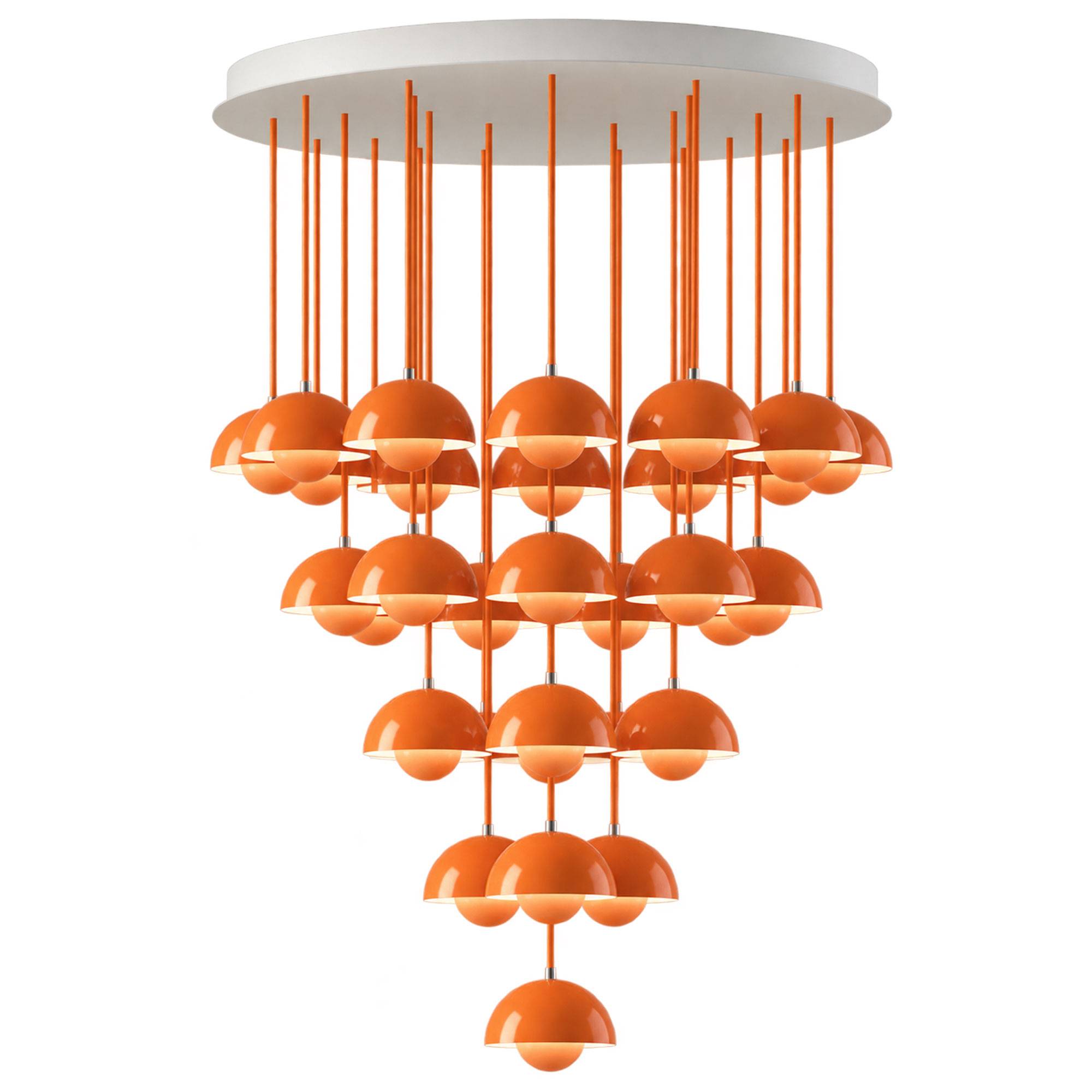 &Tradition - Flowerpot Chandelier VP10 31 Pendants zesty orange - Takkronor - Verner Panton - Orange - Metall