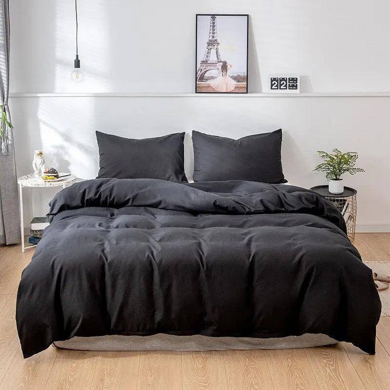 Svart påslakan av polycotton elegant design, 228 x 228 cm