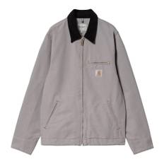 Carhartt Wip, Jakke, Herre, Grå, XL, Bomuld, Grå Kanvasjakke Klassisk Fløjl Krave