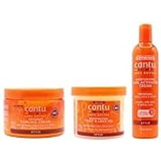 Cantu Shea Butter Moisturizing Twist & Lck Gel 13oz med Hydraterende Curl Activator Cream 12oz & Coconut Curling Cream 12oz