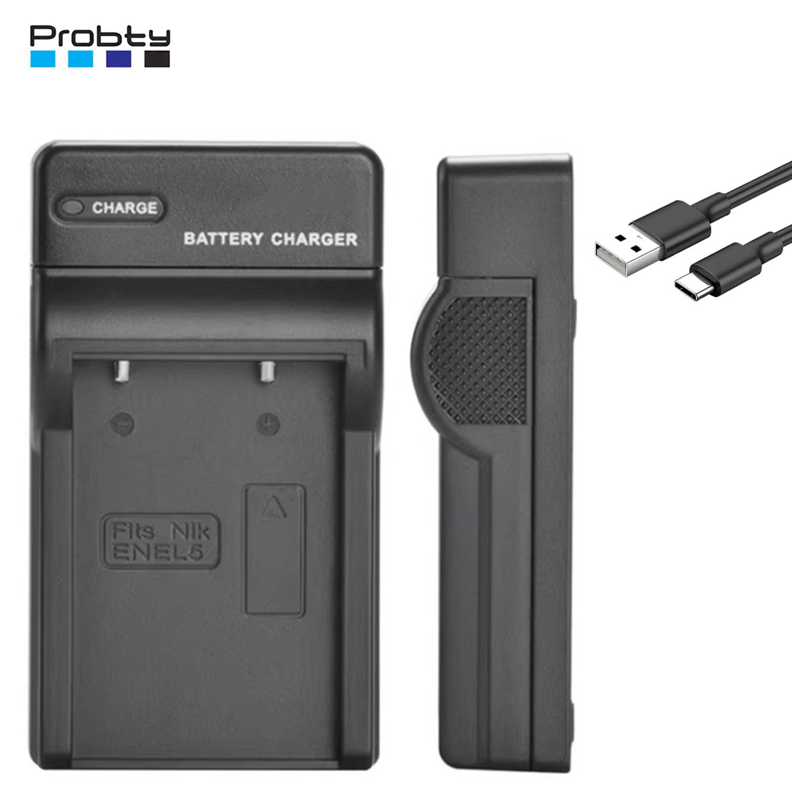 EN-EL5 USB-C Battery Charger for Nikon CoolPix 3700, 4200, 5200, 5900, 7900, P3, P4, P80, P90, P100, P500, P510, P520, P530