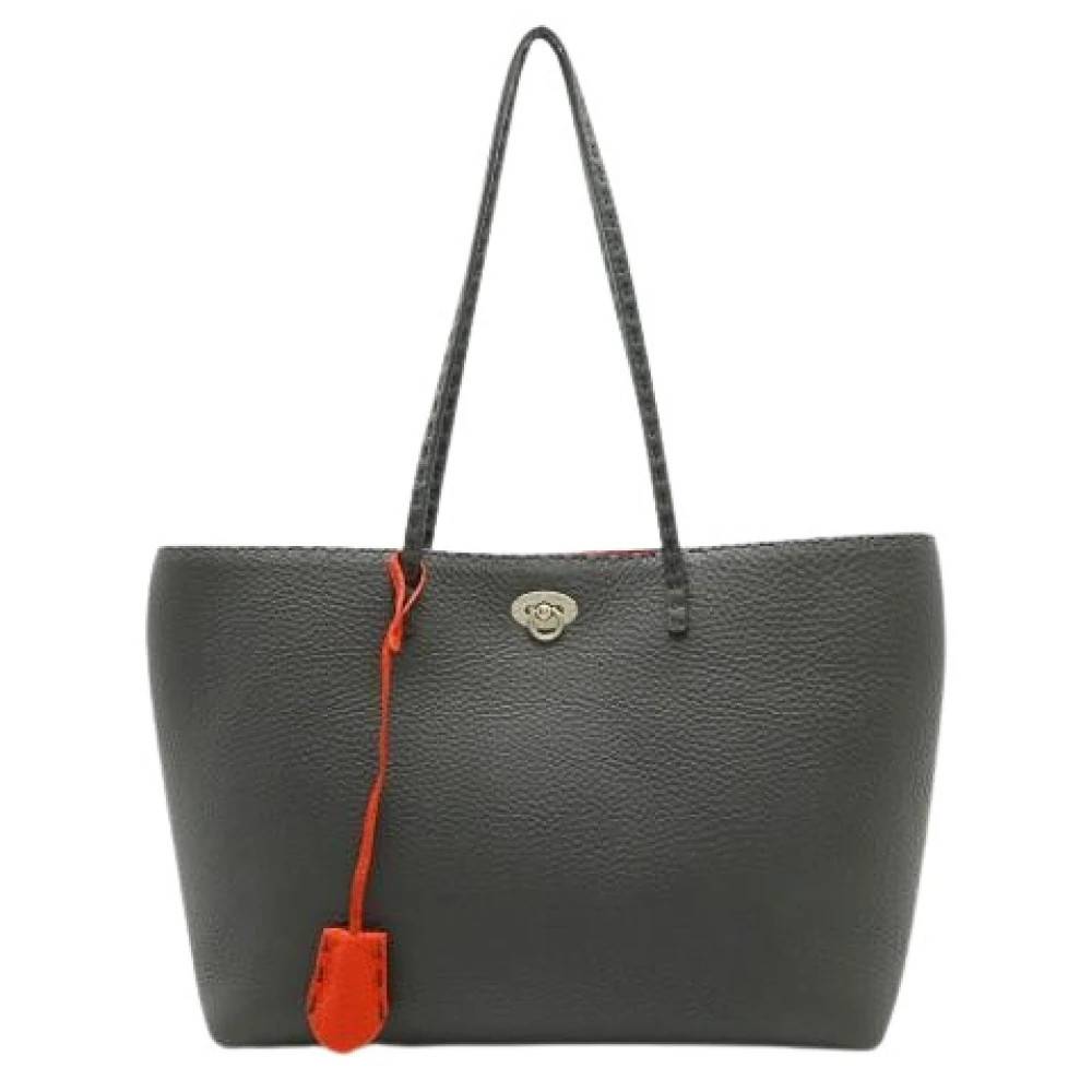 Fendi Vintage Pre-owned Selleria Tote Bag - Vintage - Dame - Grå - ONE SIZE - Uld